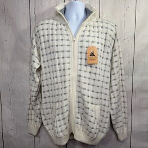 Alpaca Fina Mens Alpaca Wool Grandpa Zip Cardigan Cozy Knit Sweater Made in Peru